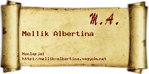 Mellik Albertina névjegykártya